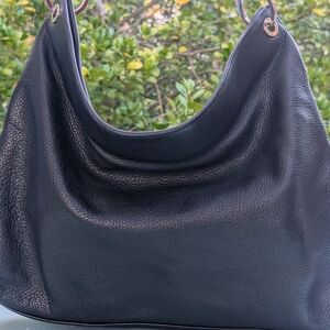 DKNY Black Leather Hobo Bag